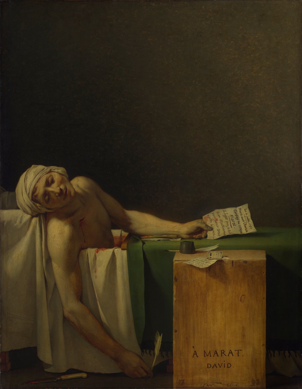 Marats død af Jacques Louis David
