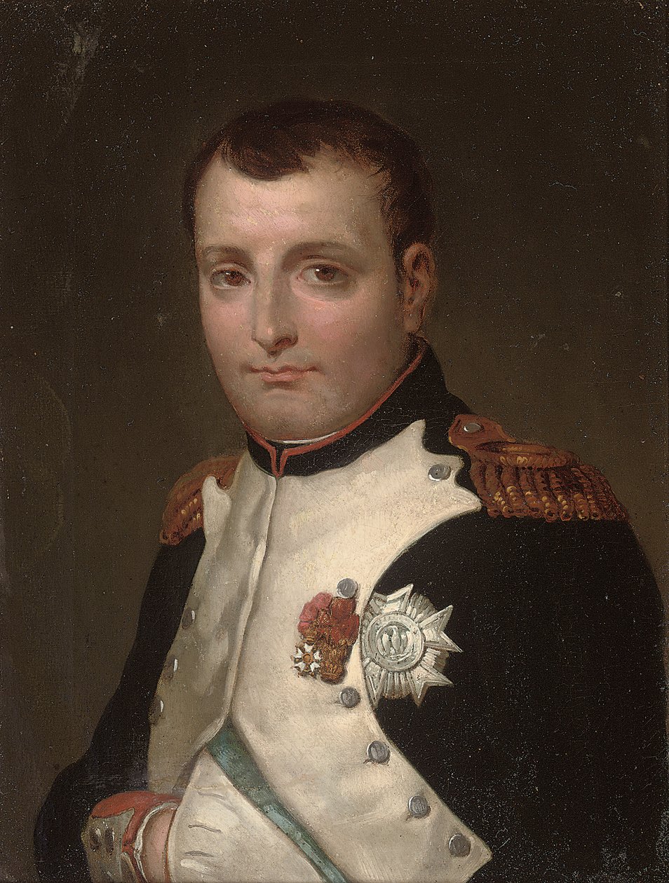 Detalje af Napoleon i hans arbejdsværelse i Tuileries-paladset af Jacques Louis David