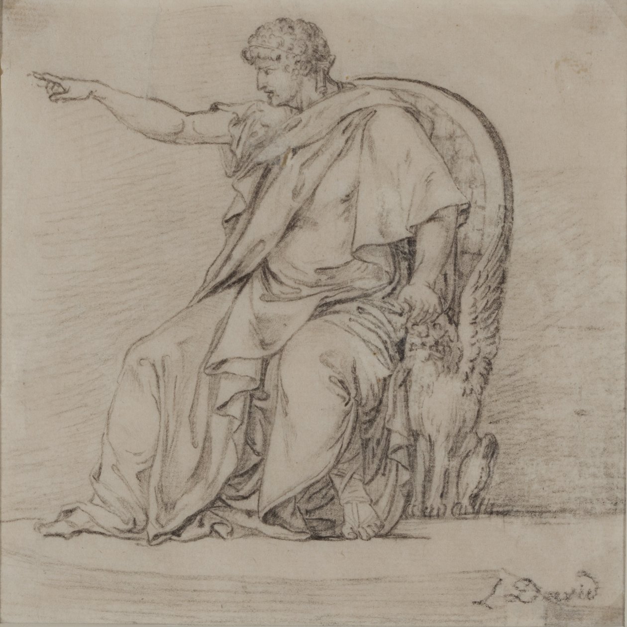 Draperet figur, slutningen af 1700-tallet (blyant på papir) af Jacques Louis David