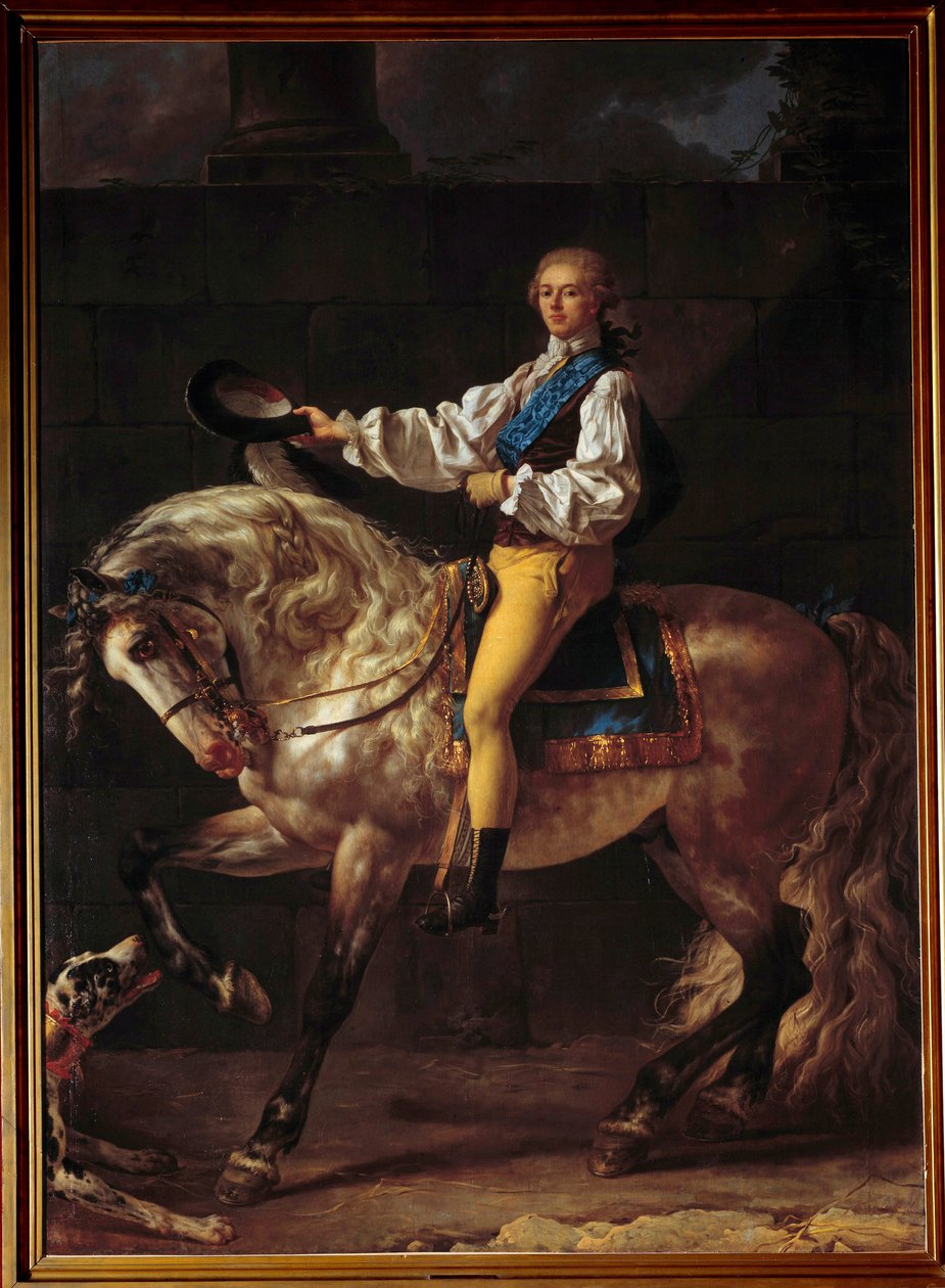 Rytterportræt af grev Stalislas Potocki (1755 - 1821). Maleri af Jacques Louis David (1748-1825) af Jacques Louis David