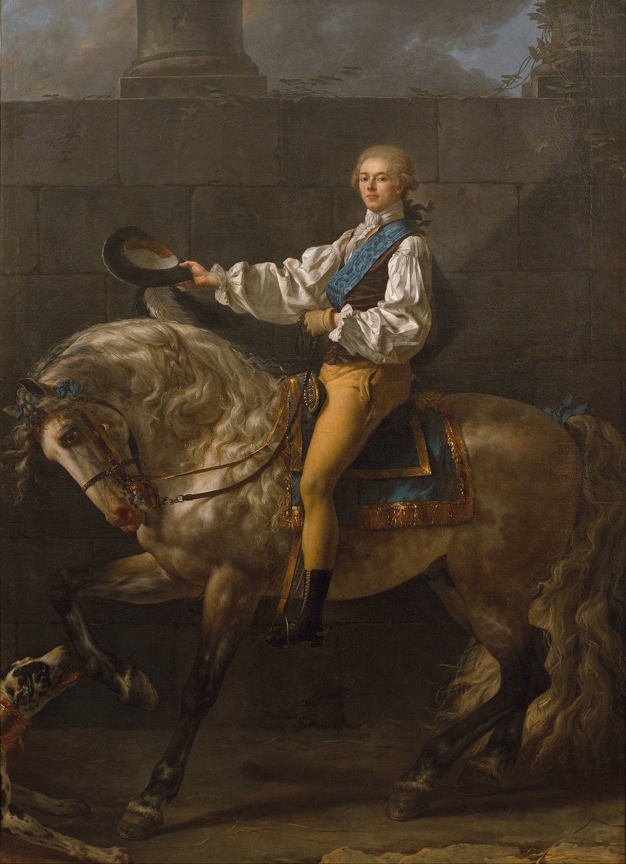 Rytterportræt af Stanisław Kostka Potocki af Jacques Louis David