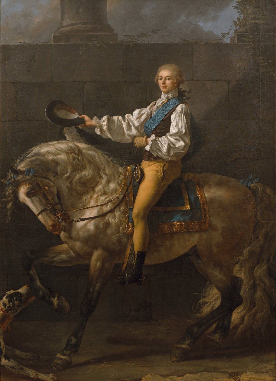 Rytterportræt af Stanislaw Kostka Potocki 1755-1821 af Jacques Louis David