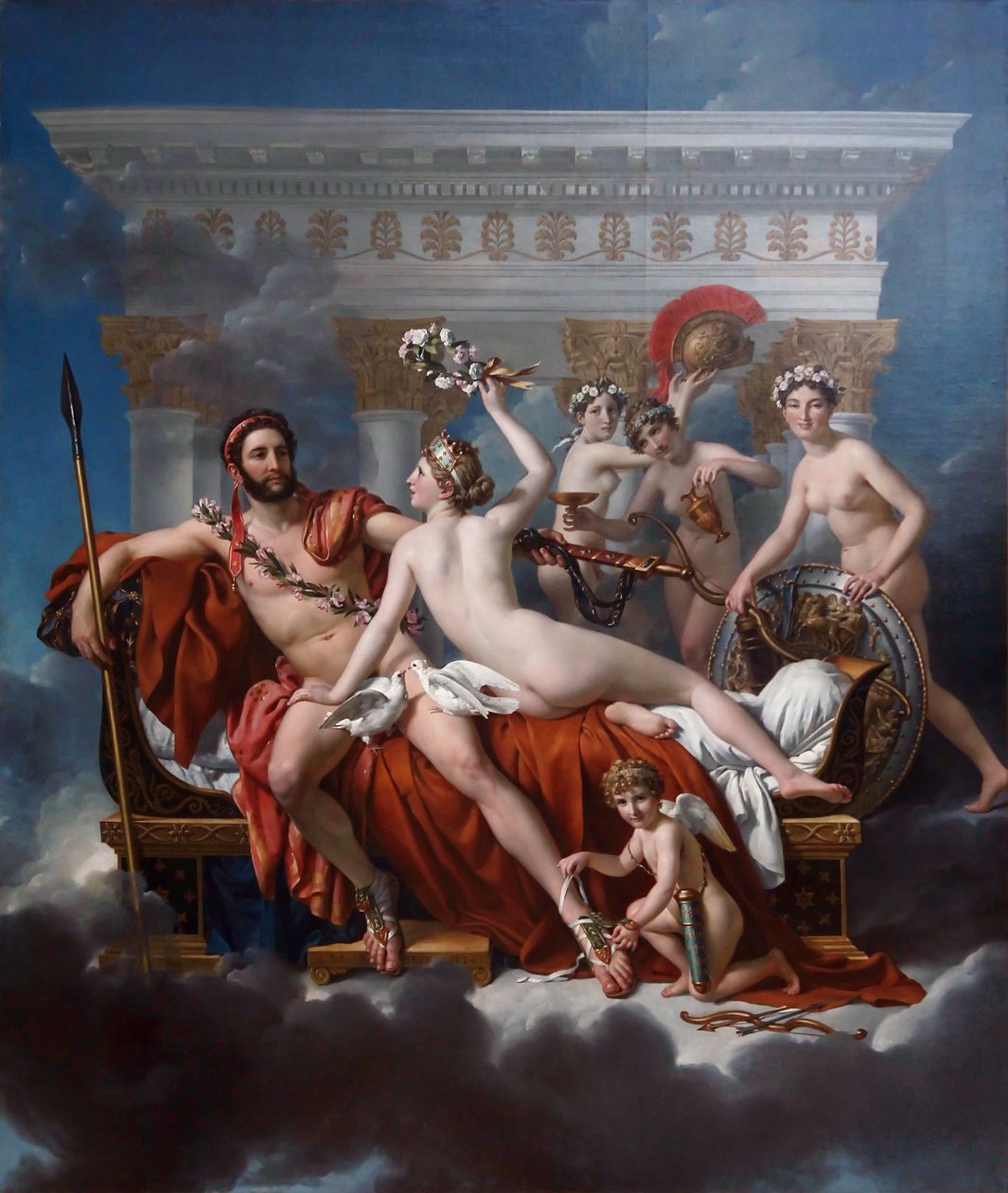 Fransk: Mars désarmé par Vénus Mars bliver afvæbnet af Venus af Jacques Louis David