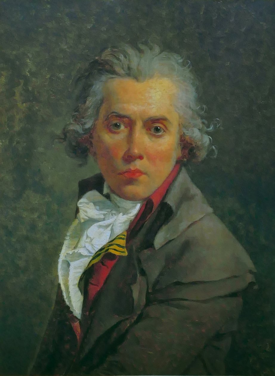 Italiensk:  Autoritratto Selvportræt med tre kraver af Jacques Louis David