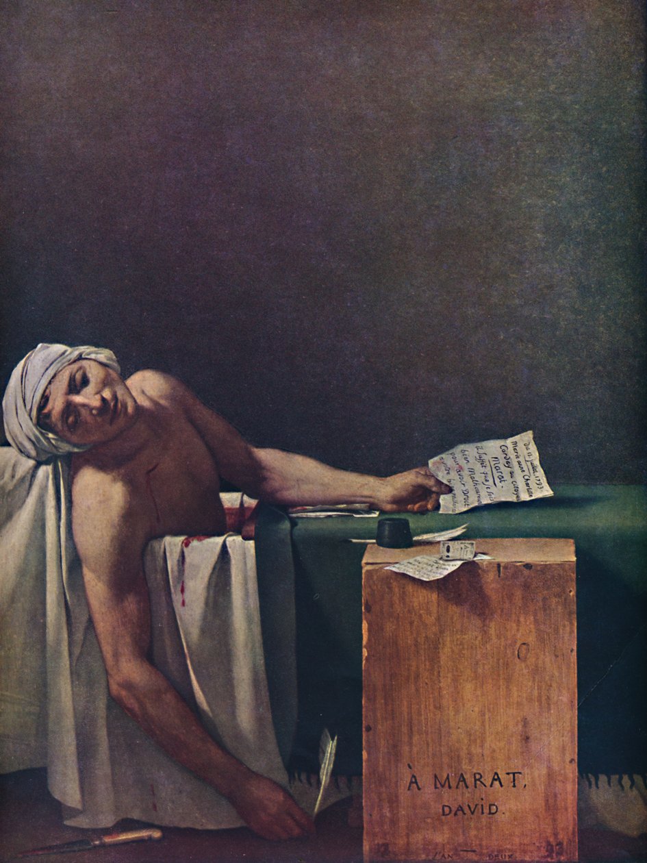 Marat-morder, Marats død, 1793, 1937. af Jacques Louis David