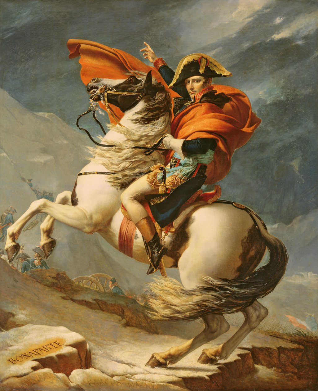 Napoleon krydser Alperne den 20. maj 1800 af Jacques Louis David