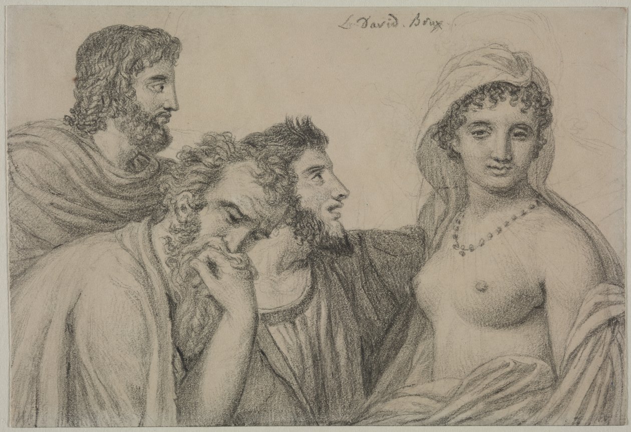 Phryné foran dommerne, ca. 1816-1820. af Jacques Louis David