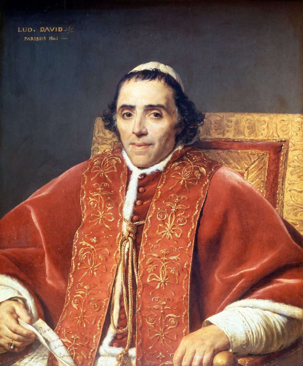Pius VII (1742 - 1823). Maleri af Jacques Louis David (1748-1825). Louvre-museet. Paris af Jacques Louis David