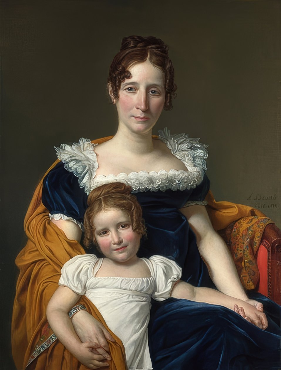 Portræt af grevinde Vilain XIII med sin datter. 1816 af Jacques Louis David