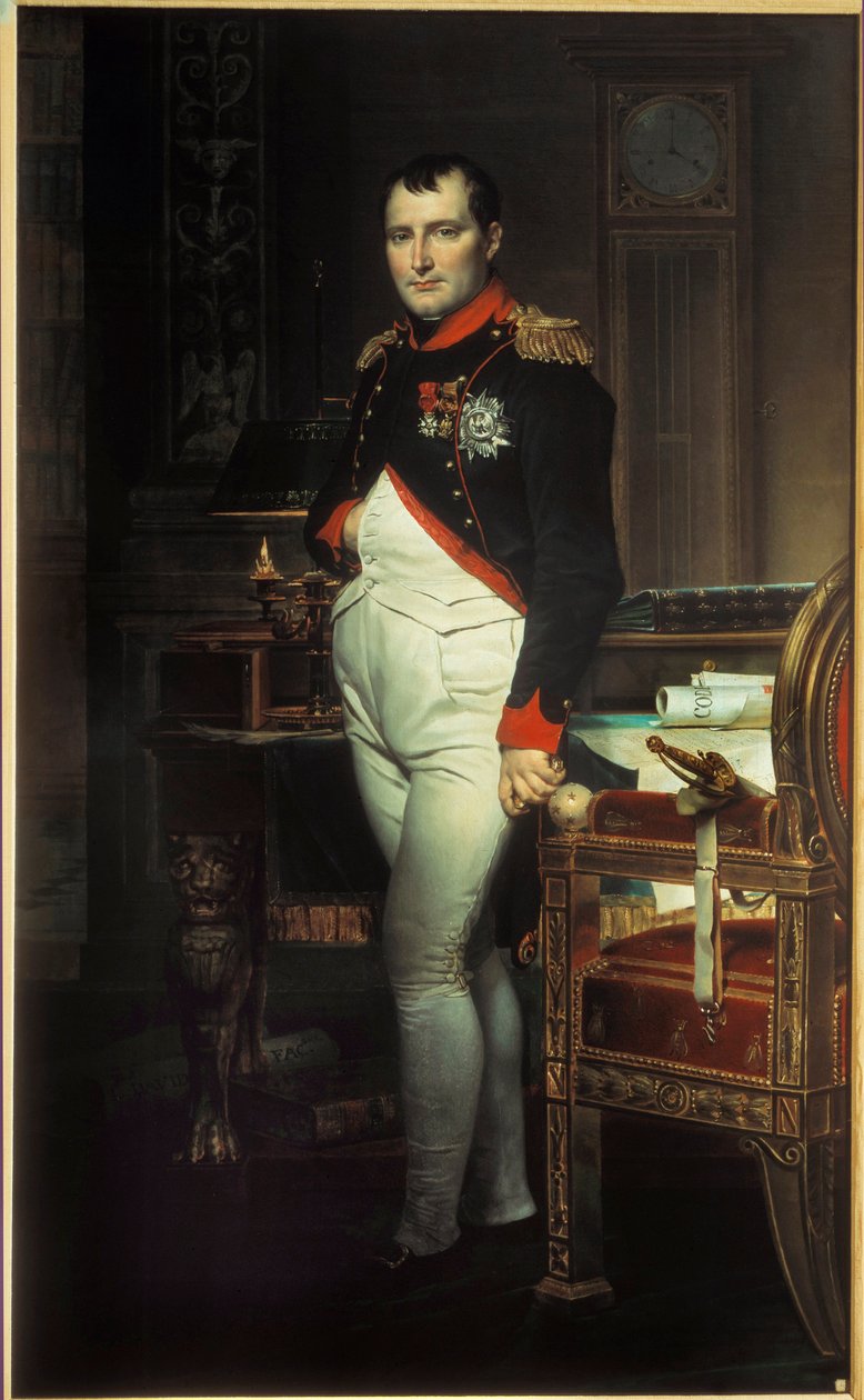 Portræt i fuld længde af Napoleon I (1769-1821) i hans arbejdsværelse på Tuilerierne Maleri af Jacques Louis David (1748-1825) 1812 Privat samling. af Jacques Louis David