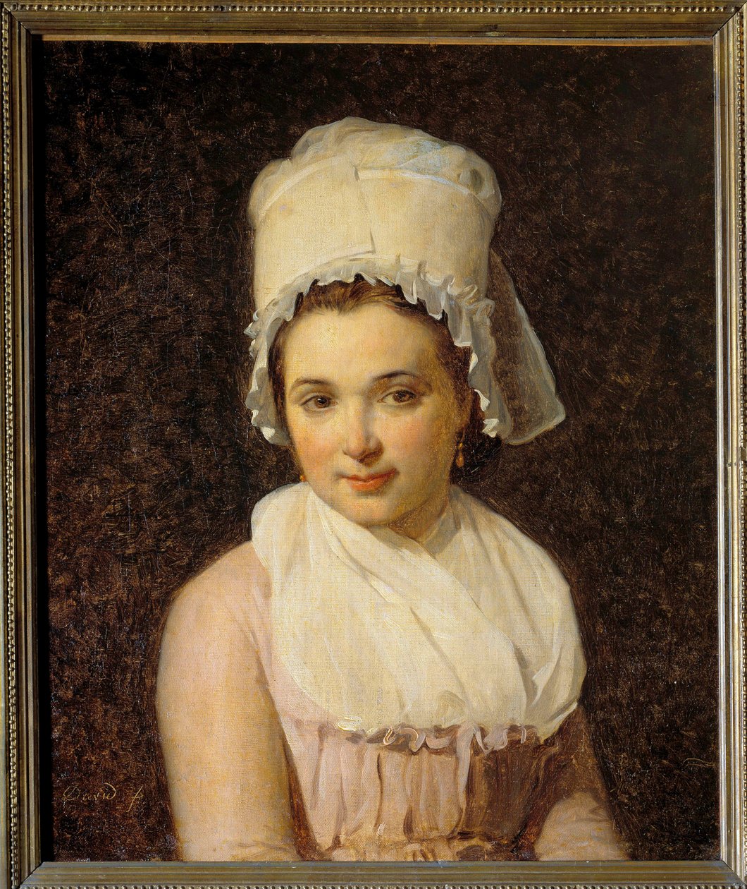 Portræt af Catherine Marie Tallard (1772-1825) hustru til Francois Lamy, borgmester i Sougeres i Yonne-maleriet af Jacques Louis David (1748-1825) 1795 Søn. 0,64x0,54 m - Portræt af Catherine Marie Tallard (1772-1825), hustru til Francois Lamy, borgmester  af Jacques Louis David