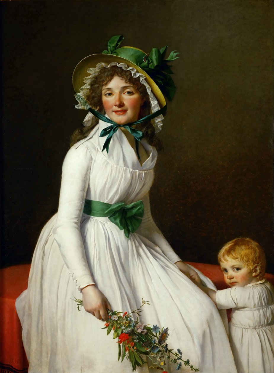 Portræt af Madame Pierre Seriziat og hendes søn, Emile af Jacques Louis David