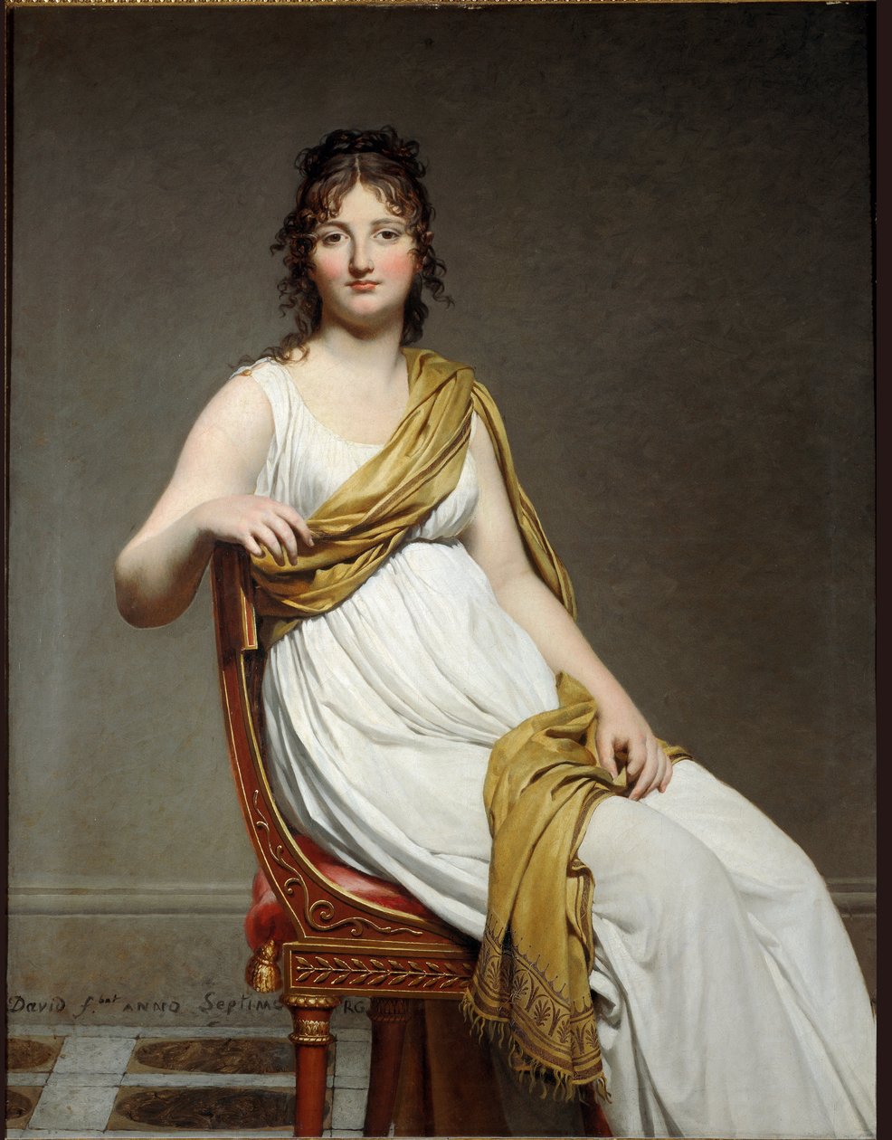 Portræt af Madame Raymond de Verninac - olie på lærred af Jacques Louis David