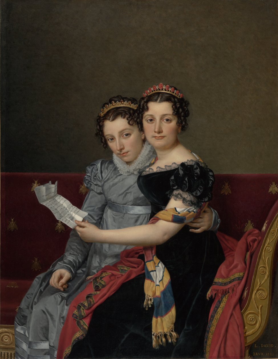 Portræt af søstrene Zénaïde og Charlotte Bonaparte af Jacques Louis David