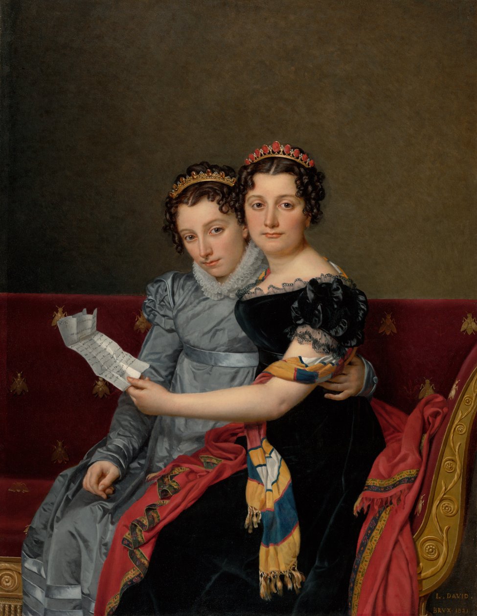 Portræt af søstrene Zénaïde og Charlotte Bonaparte af Jacques Louis David