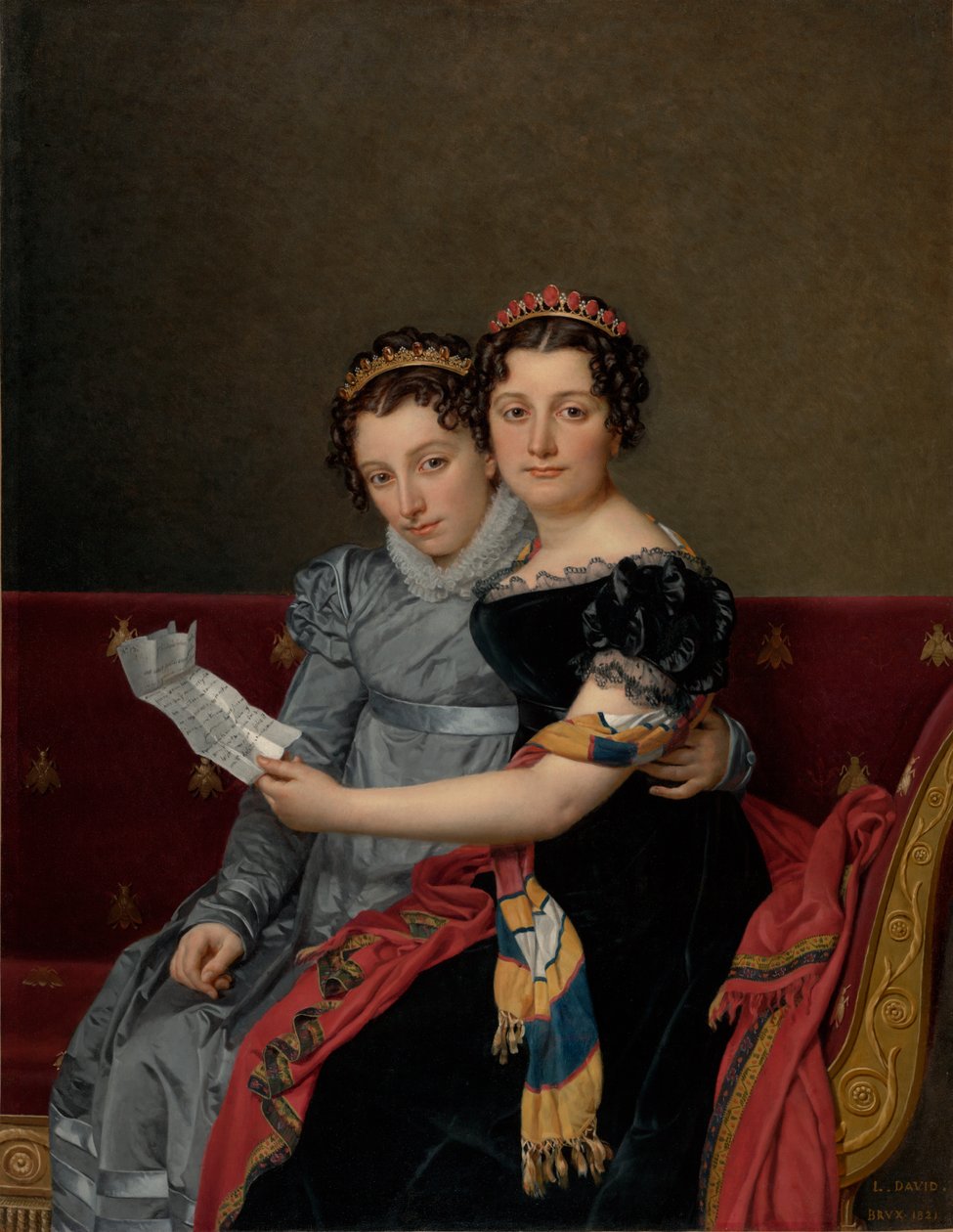Portræt af søstrene Zénaïde og Charlotte Bonaparte af Jacques Louis David