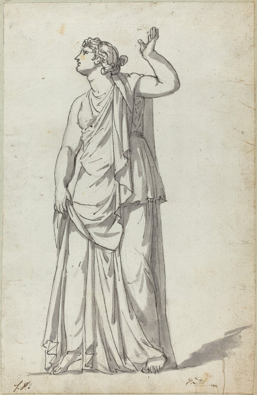 Romersk statue af en muse (Anchyrrhoe) af Jacques Louis David
