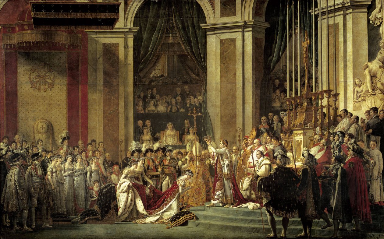 Hellige kejser Napoleon I og kroning af Impress Josephine i Vor Frue den 2. december af Jacques Louis David
