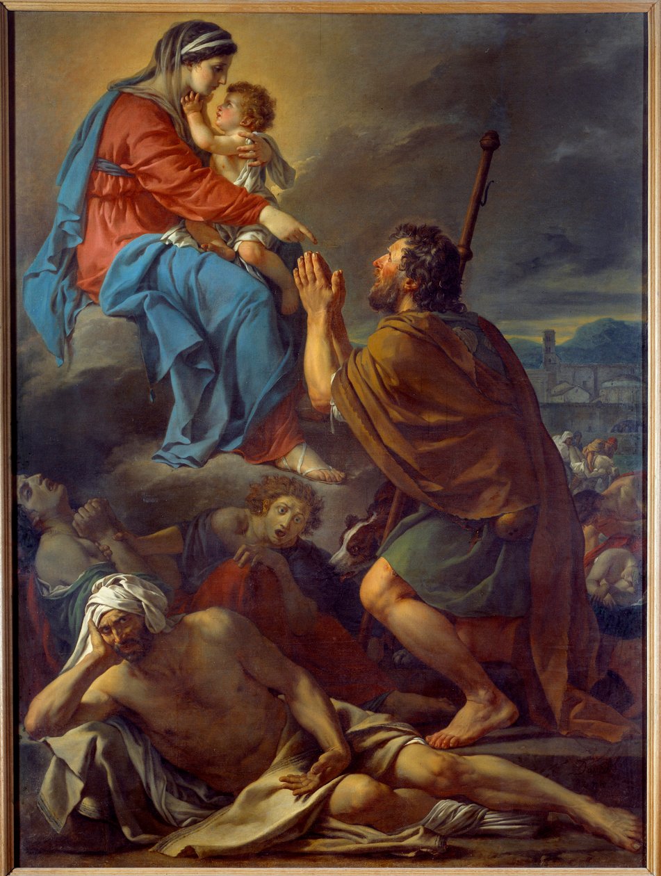 Saint Roch beder til jomfruen om pestens ophør. Maleri af Jacques Louis David (1748-1825) af Jacques Louis David