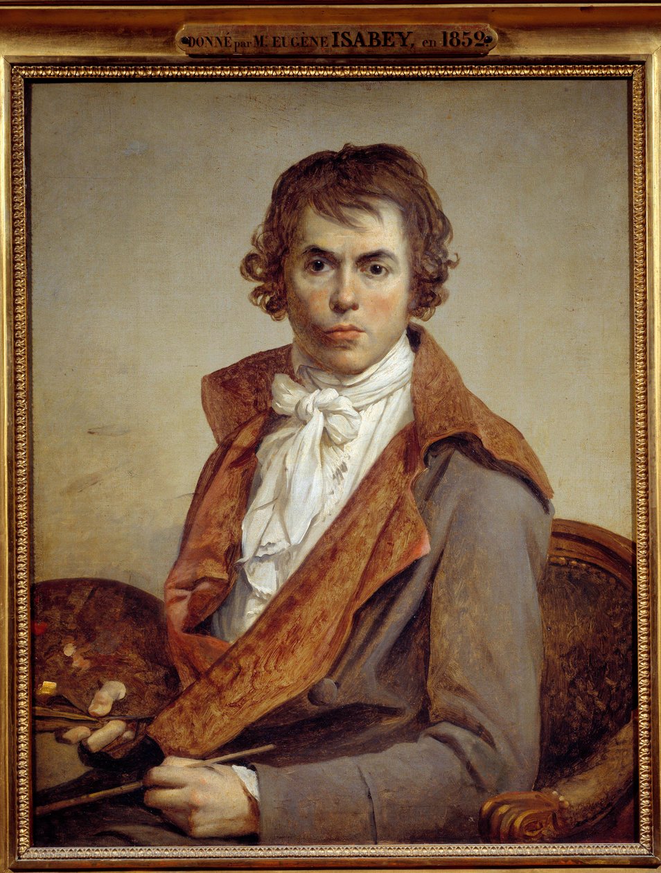 Selvportrætmaleri af Jacques Louis David (1748-1825) 1800-tallet søn. 0,81x0,64 m - Selvportræt af Jacques Louis David (1748-1825) af Jacques Louis David