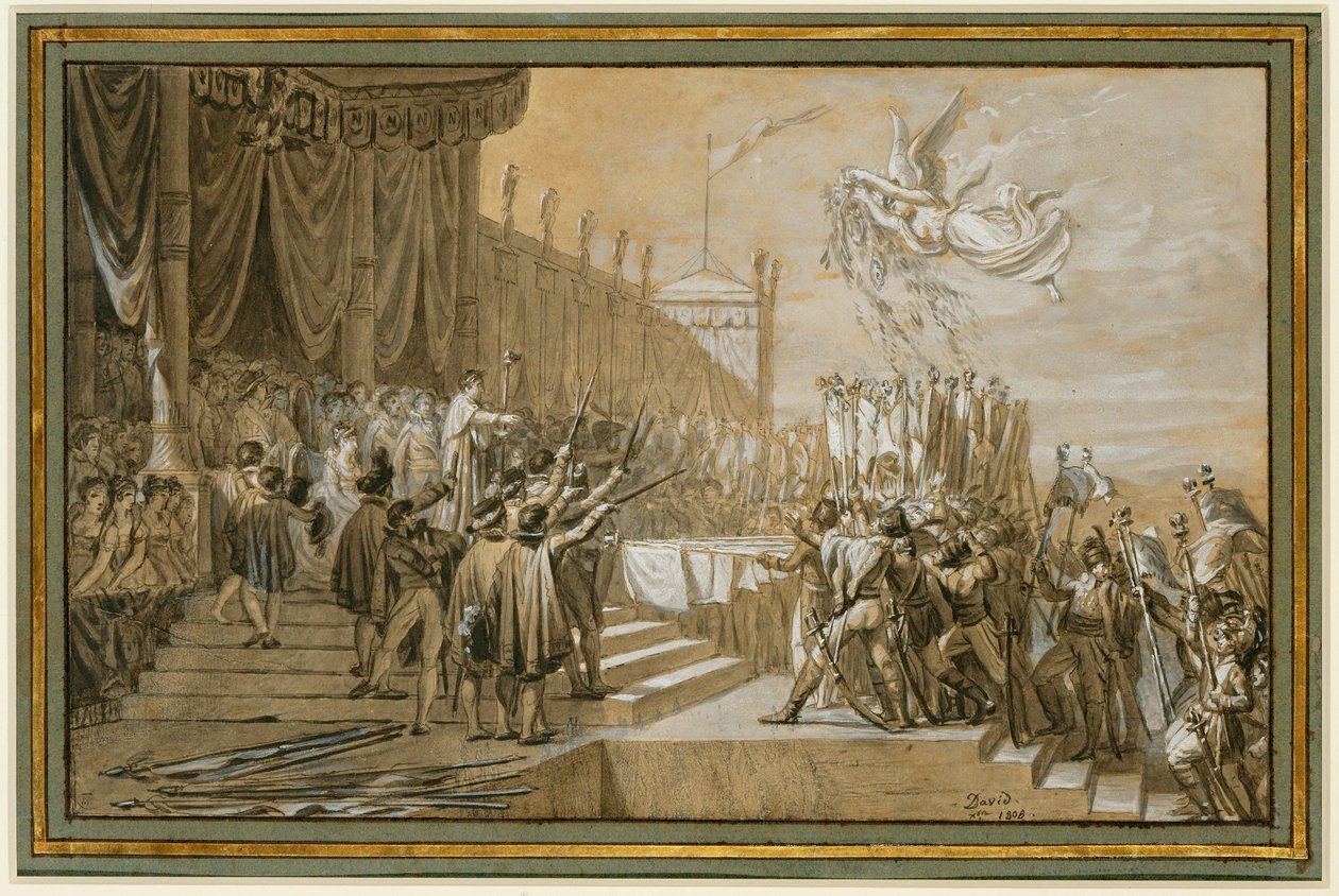 Prædiken holdt af hæren til kejseren efter uddelingen af ... af Jacques Louis David