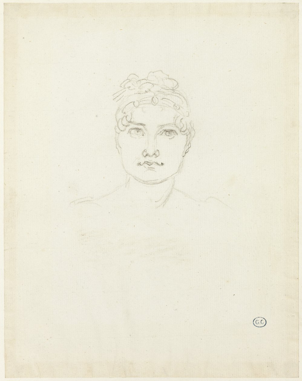 Skitse af et kvindehoved af Jacques Louis David
