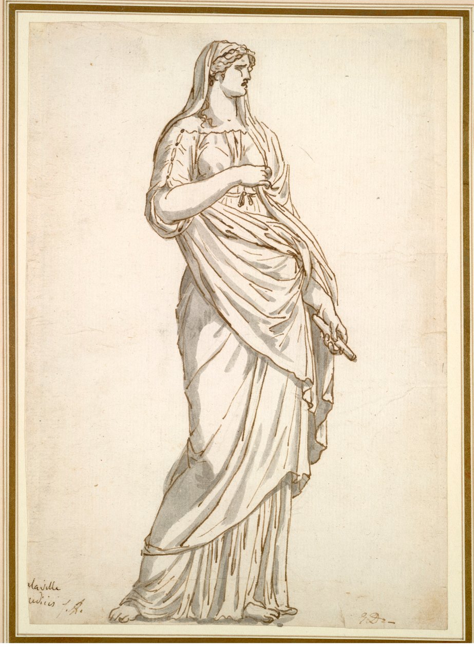 Studie af Sabine-statuen fra Villa Medici, ca. 1775-1780. af Jacques Louis David