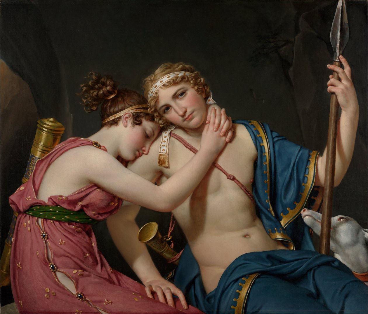 Telemachos og Eucharis farvel, 1818 af Jacques Louis David