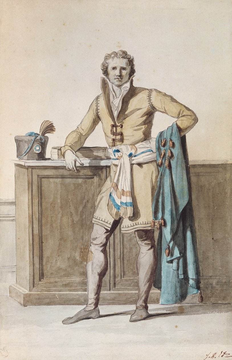 Den franske borger (pen & blæk og akvarel på papir) af Jacques Louis David