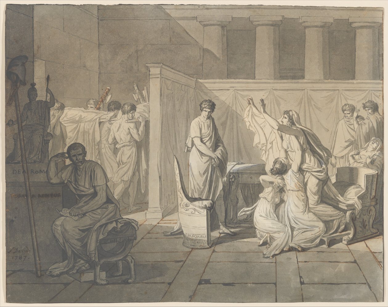 Likorerne bringer Brutus hans sønners lig af Jacques Louis David
