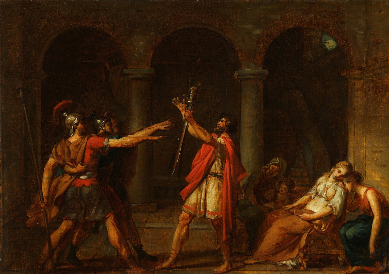 The Oath of the Horatii Study, 1784 af Jacques Louis David