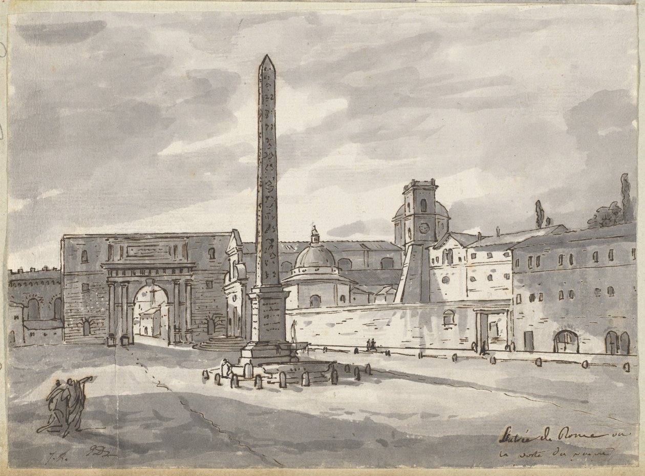 Piazza del Popolo af Jacques Louis David