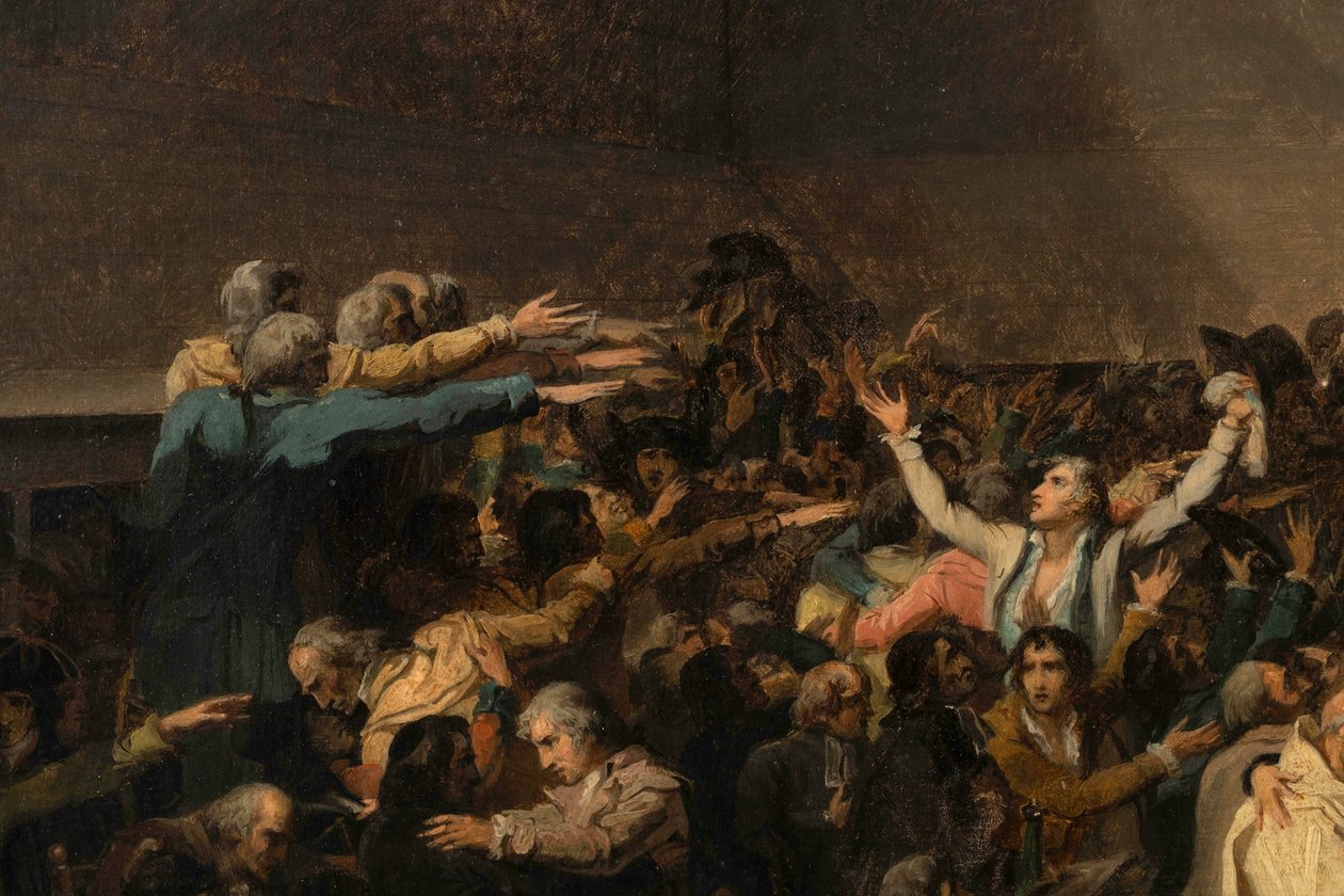Tennisbaneeden, 20. juni 1789, detaljer af Jacques Louis David