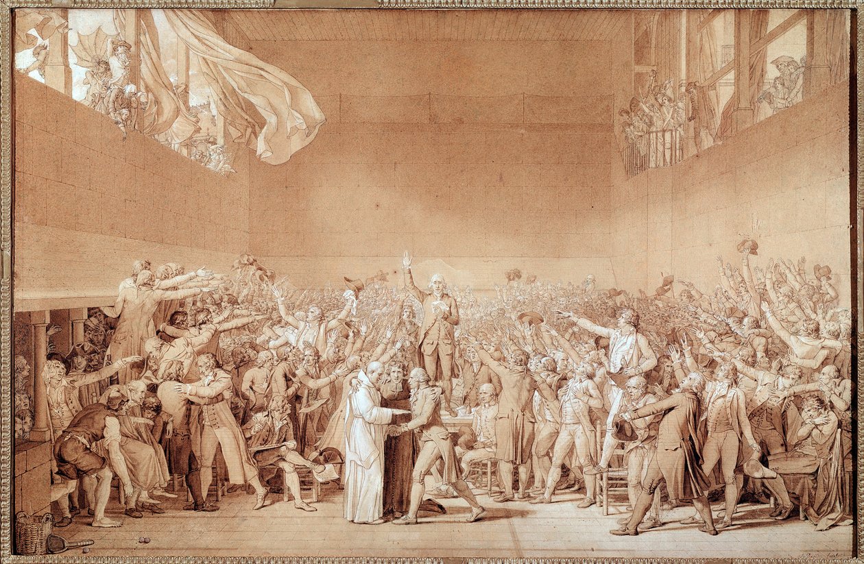 Tennisbanens ed (forberedende tegning af Jacques Louis David