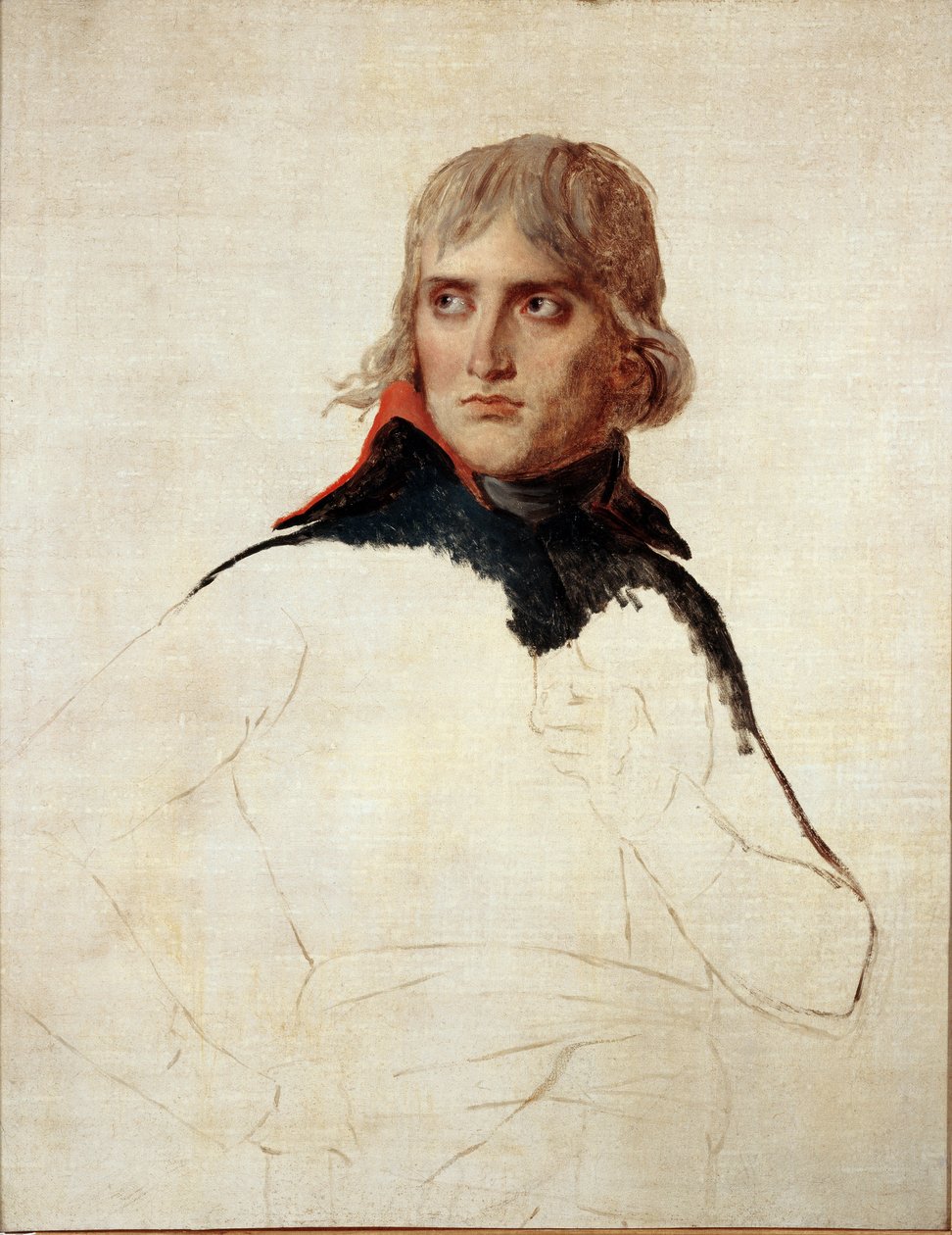 Ufærdigt portræt af Napoleon Bonaparte i almindelighed - olie på lærred, ca. 1798 af Jacques Louis David