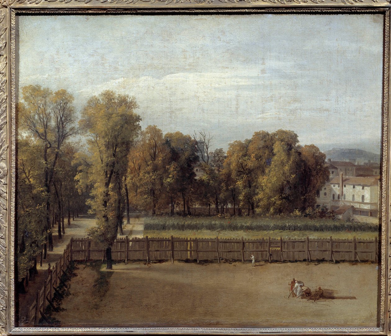Udsigt over Luxembourg-haven i Paris Maleri af Louis David (1748-1825). 1794. Søn. 0,55 x 0,65 af Jacques Louis David