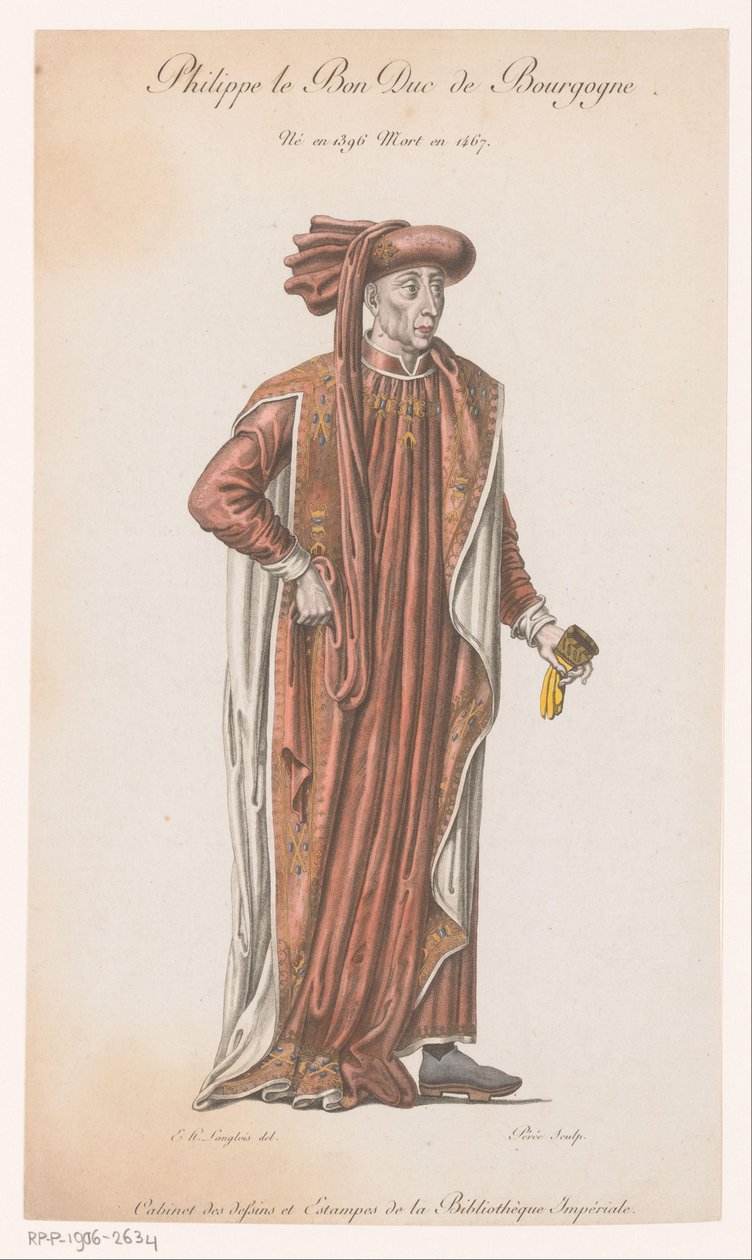 Portræt af Filip den Gode Philippe le Bon Duc de Bourgogne (titel på objektet) af Jacques Louis Perée