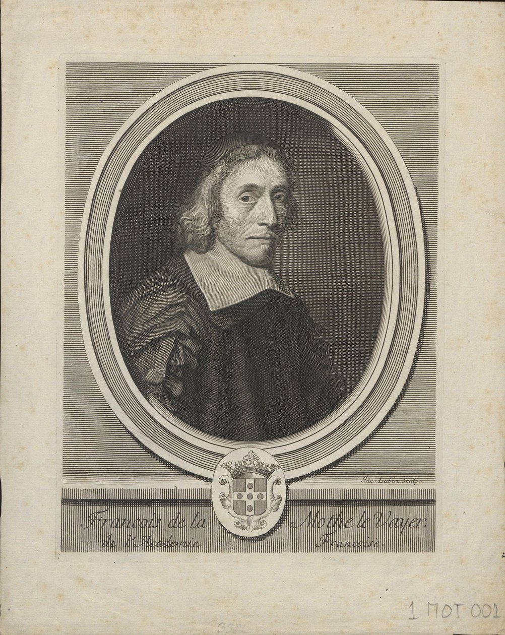 Portræt af Francois de La Mothe le Vayer 1588-1672, ca. 1695 af Jacques Lubin