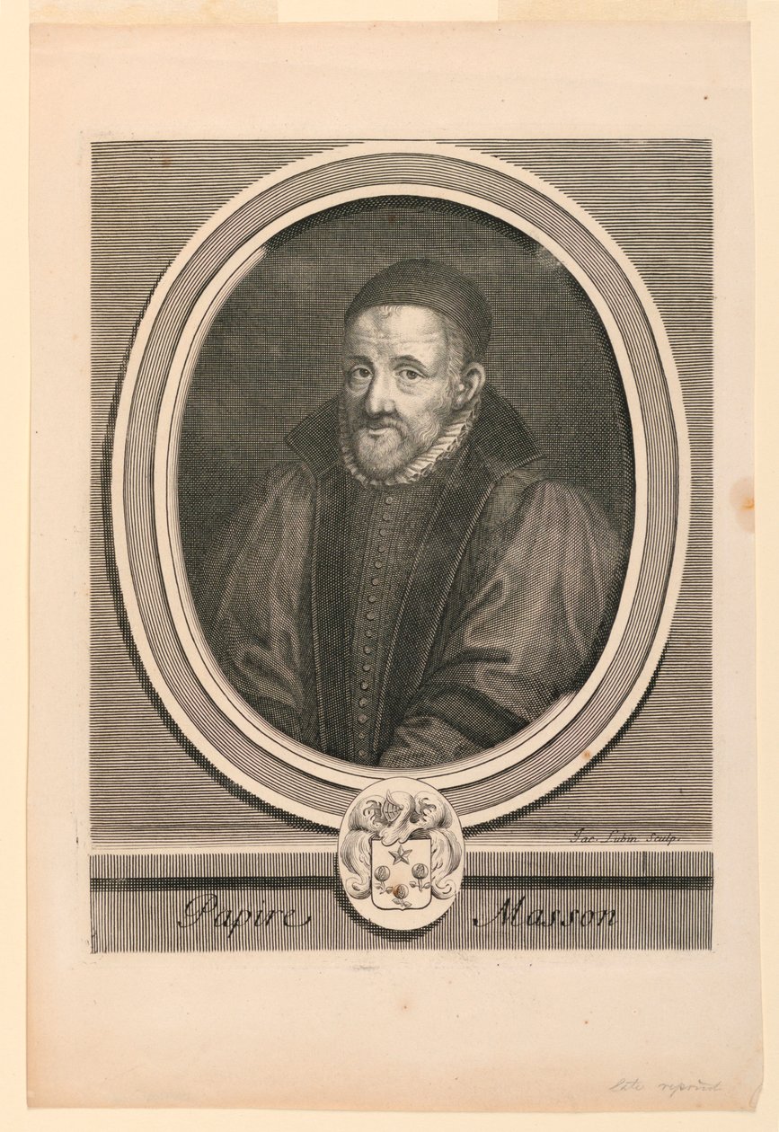 Portræt af Papire Masson (1544-1611) af Jacques Lubin