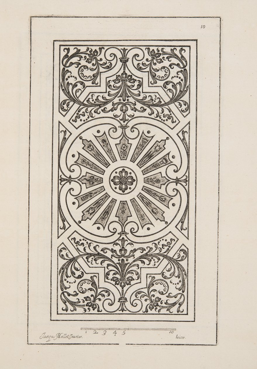 Design for Parterre, fra Theatre des Plans et Jardinages, pub.1652 (gravering) af Jacques Mollet