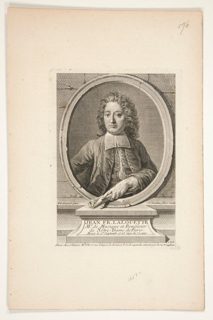 Portræt af Jean François Lalouette af Jacques Nicolas Tardieu