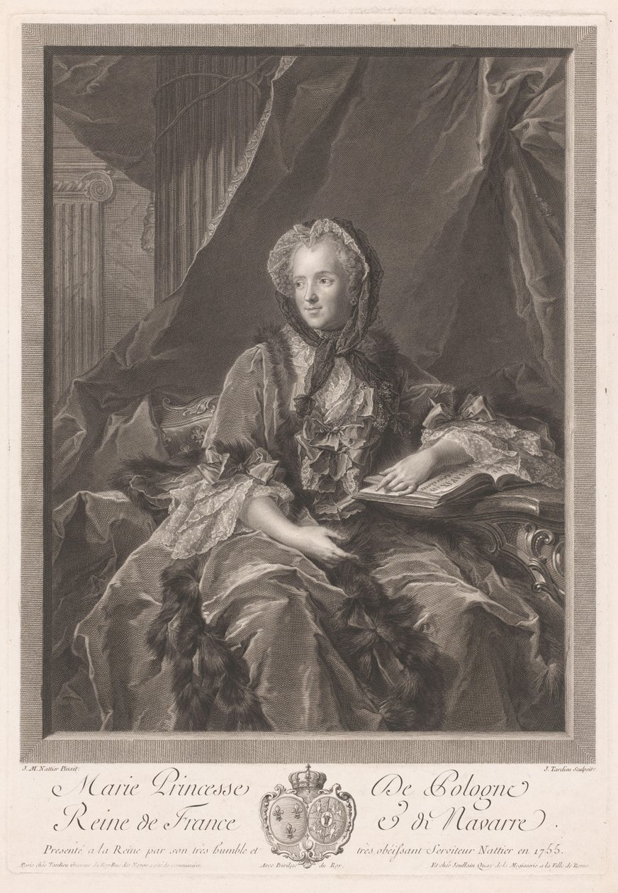Portret van Konings Maria Leczinska af Jacques Nicolas Tardieu