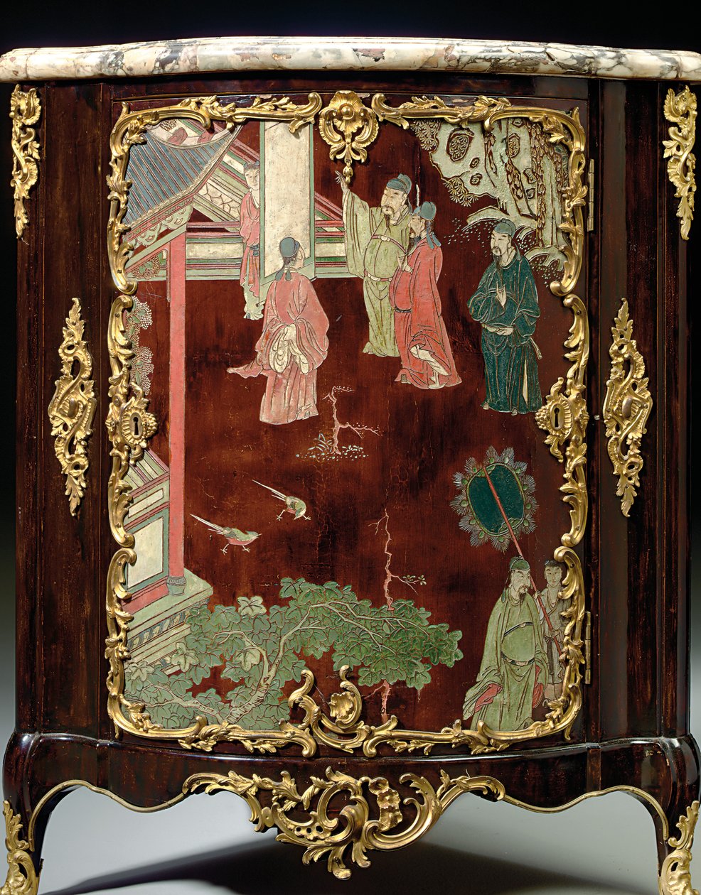 Par Louis XV coromandel encoignus, midten af 1700-tallet (lak, ormolu & eboniseret træ) (se også 1274739-41) af Jacques Philippe Carel