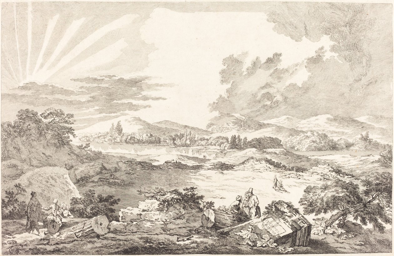 Vejen, Athen af Jacques Philippe LeBas after Julien David Le Roy
