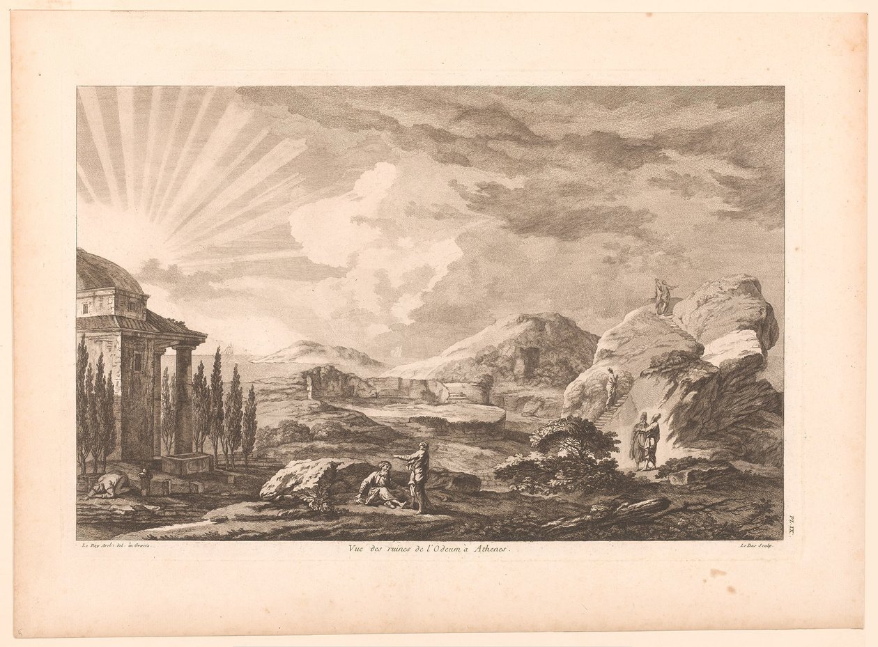 Udsigt over en ruin i Athen, muligvis Dionysos-teatret Vue des ruines de l
