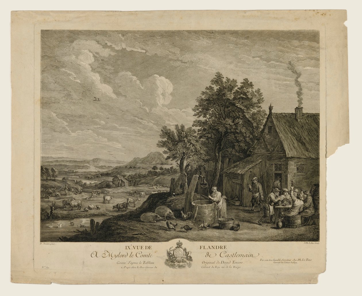 IX Udsigt over Flandern af Jacques Philippe Le Bas