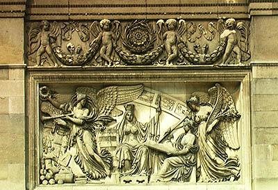 Relief, der viser en allegori om underskrivelsen af Presburg-traktaten, 26. december 1805 (marmor) af Jacques Philippe Lesueur