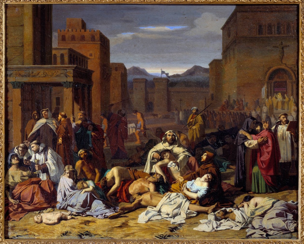 Pesten. Maleri af Jacques Pilliard (1814-1898) af Jacques Pillard