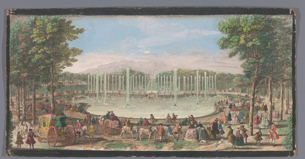 Udsigt over Bassin de Neptun i Versailles have Vue du Bassin de Neptune dans le Jardin de Versailles (titel på objekt) af Jacques Rigaud (possibly)