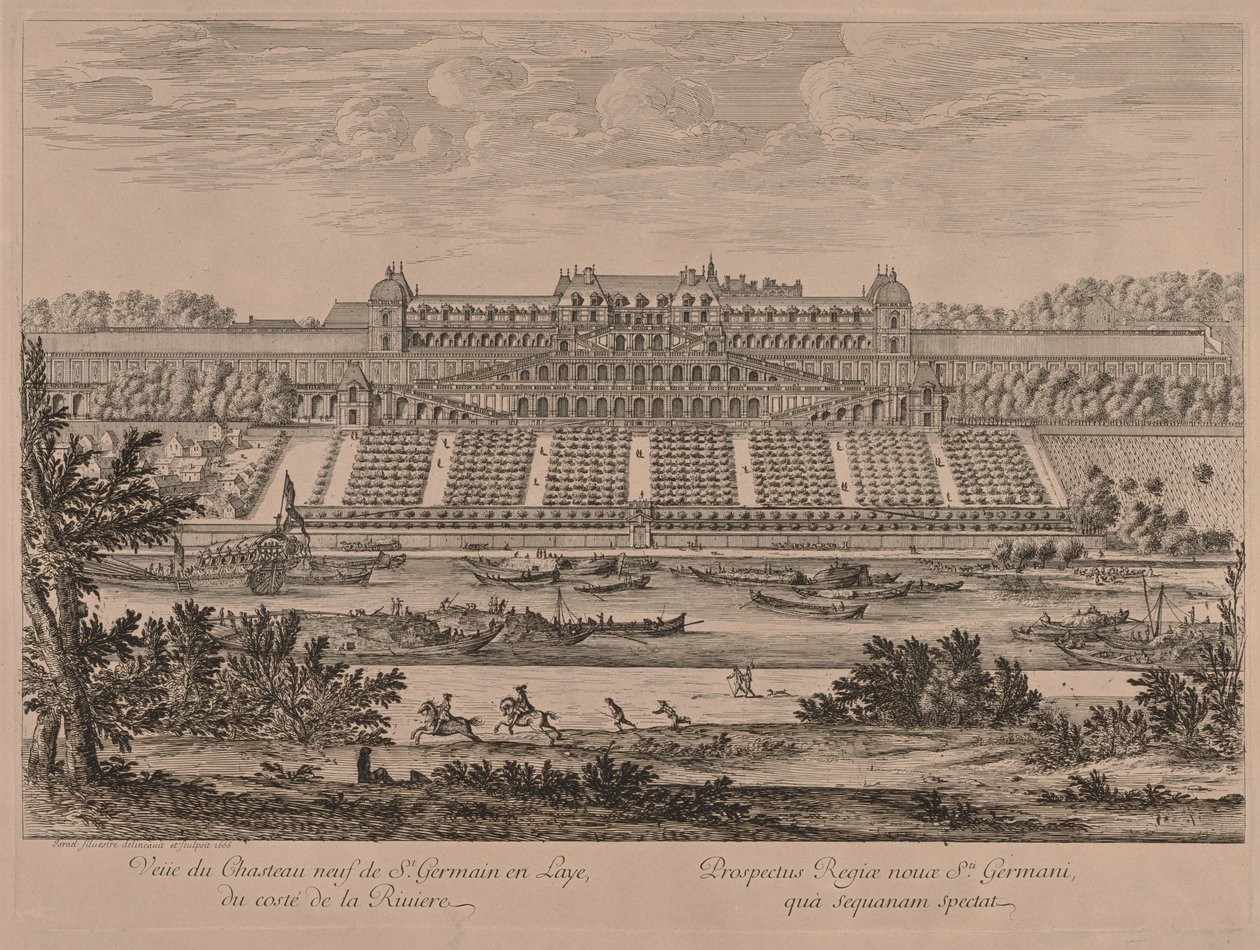 Chateau of St. Germain en Laye fra floden. af Jacques Rigaud